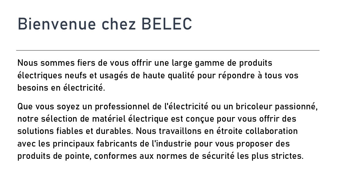 Bienvenue